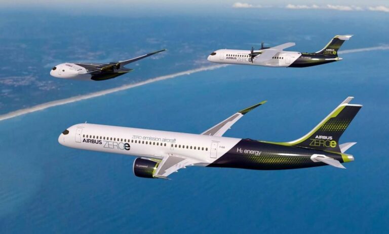 A fabricante europeia desenvolve três modelos de aeronaves, todas movidas a hidrogênio e nomeadas "ZEROe"