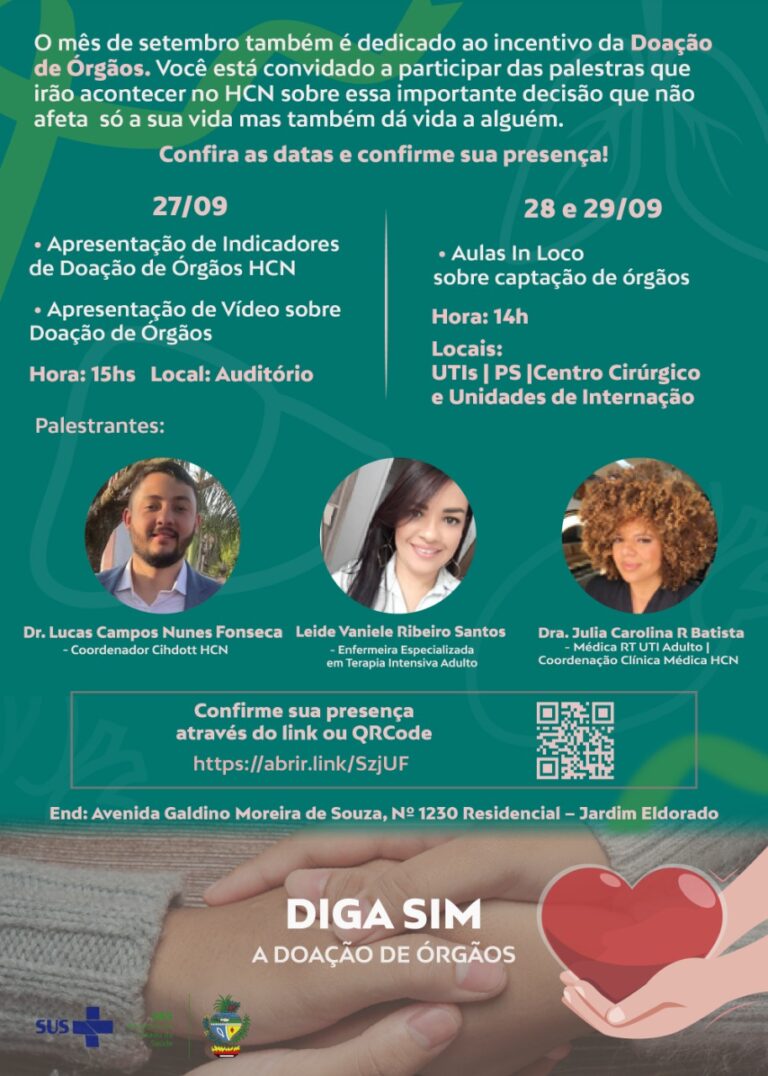 HCN promove palestras sobre doação de órgãos