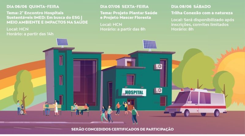 Hospital Estadual do Centro-Norte Goiano (HCN) sediará 2ª semana do Meio Ambiente e Saúde, unidade gerida pelo Instituto de Medicina, Estudos e Desenvolvimento (IMED)