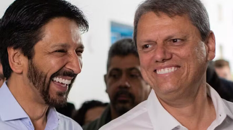 Ricardo Nunes e Tarcísio de Freitas. Foto: Edilson Dantas / O Globo.