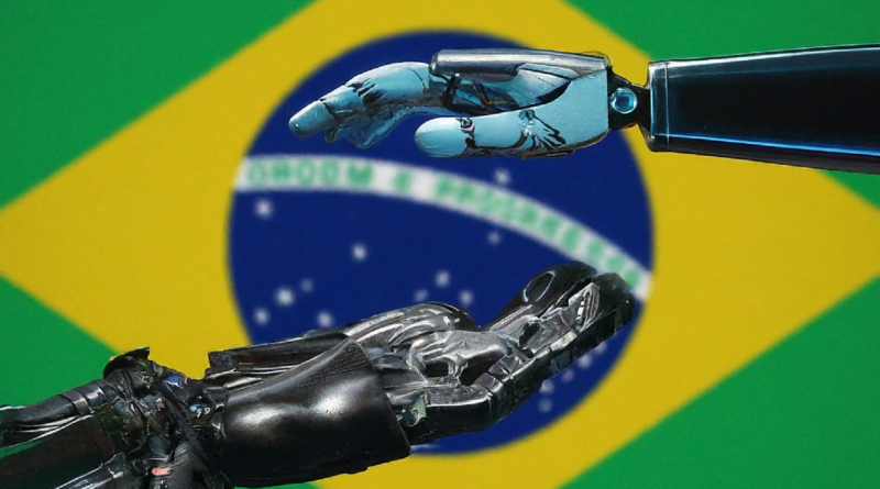 Brasil VS Inteligência Artificial IA. Imagem: Gemini/ Olhar Digital