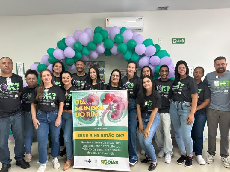 Semana de conscientização sobre saúde renal na Policlínica Estadual da Região Nordeste – Posse, destacando a importância da prevenção e do diagnóstico precoce das doenças renais.