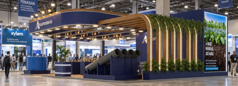 Estande da Asperbras na Fenasan 2026 no Expo Center Norte, em São Paulo. Asperbras, marca pertencente a holding Colpar Brasil